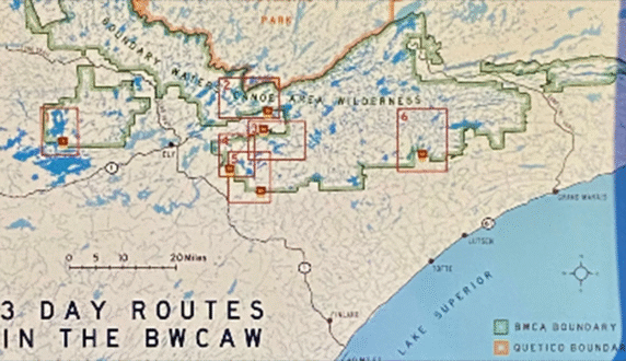 Example of BWCA Route Cards