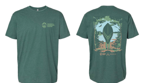 Green Friends T-shirt with Canoe on back