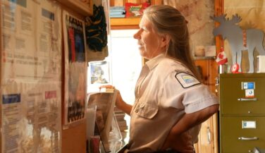Janice Matichuk at the ranger station.