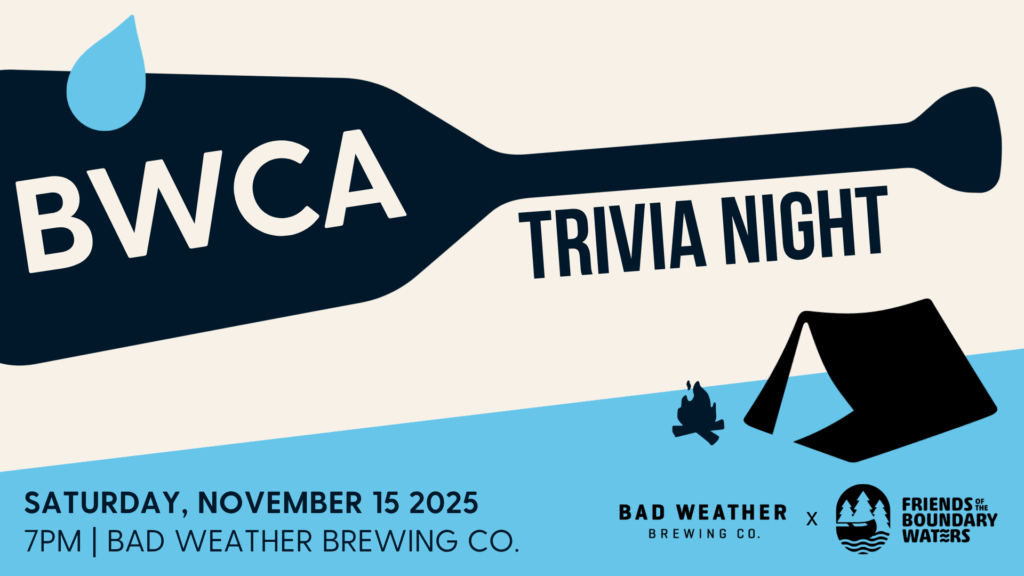 Graphic with paddle - BWCA Trivia Night