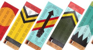 Colorful cribbage boards