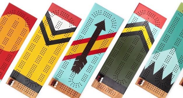 Colorful cribbage boards