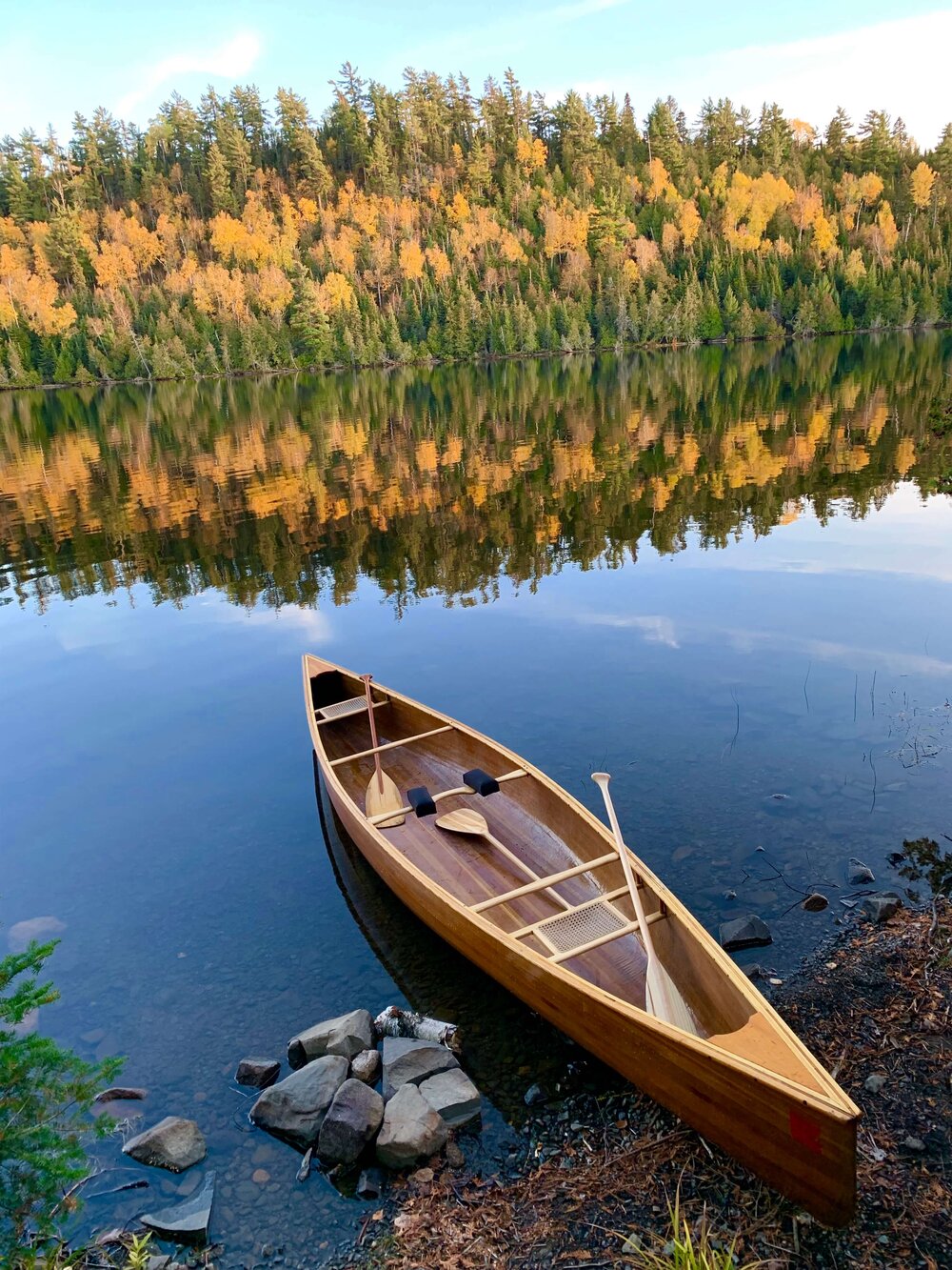 Wood canoe in the Boundary Waters - Photo: Mark Hennessey