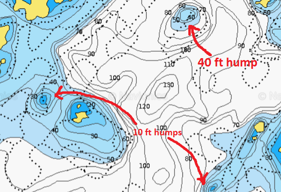 Sample map showing lake depths