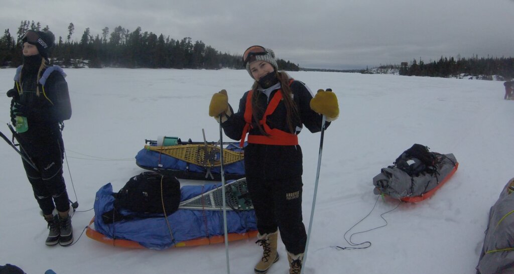 Winter camping in the BWCA with a ski pulk Pulling a ski pulk while winter camping