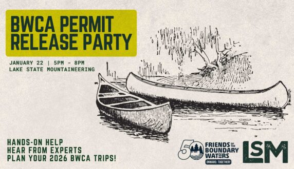 BWCA Permit Release Party graphic with canoe